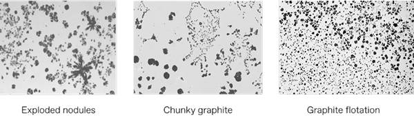 Observation in microscope of graphite